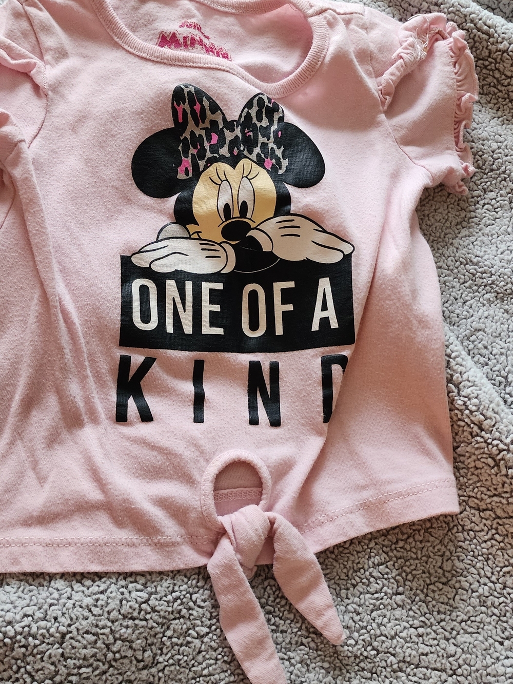 Disney Pink Minnie 'One of a Kind' Tie-Front Bodysuit for Kids
